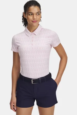 Under Armour Playoff 3.0 Poloshirt mit Aufdruck für Damen Prime / Weiß / Downpour Grau L