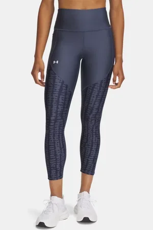 Under Armour Tech™ Ankle-Leggings mit Print-Einsatz für Damen Downpour / Midnight Blaue Marine / Weiß L