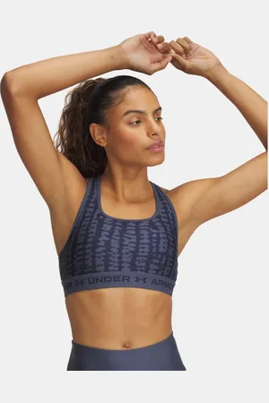 Under Armour Armour® Mid Crossback Sport-BH mit Aufdruck für Damen Downpour / Midnight Blaue Marine / Midnight Blaue Marine L