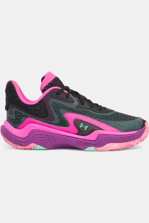 Under Armour Spawn 7 Basketballschuhe, unisex / Andromeda Violett / Comet Grün 44.5