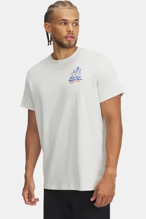 Under Armour Heavyweight Moving Day Kurzarm-Oberteil mit Abbildung für Herren Clay / Royal 3XL