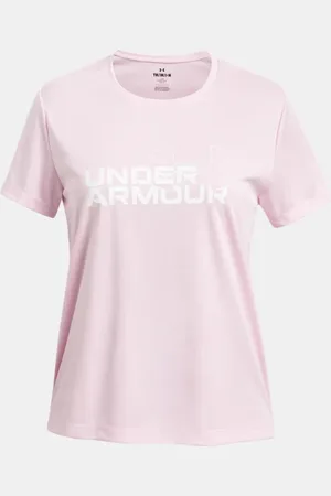 Under Armour Tech™Twist Kurzarm-Oberteil mit Schriftzug und Logo für Mädchen Prime / Weiß YLG (149 - 160 cm)