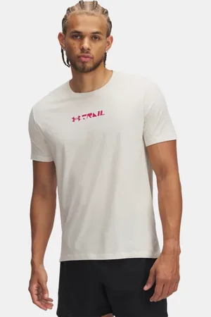 Under Armour Trail Run T-Shirt mit Grafik für Herren Stein / Reflektierend L