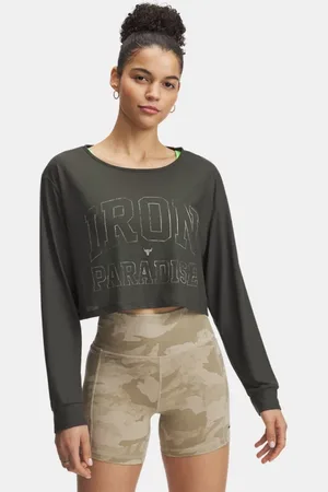 Under Armour Project Rock Iron Paradise Langarmoberteil für Damen Baroque / City Khaki / City Khaki L