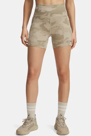 Under Armour Project Rock Middy Shorts für Damen City Khaki / Schwarz L