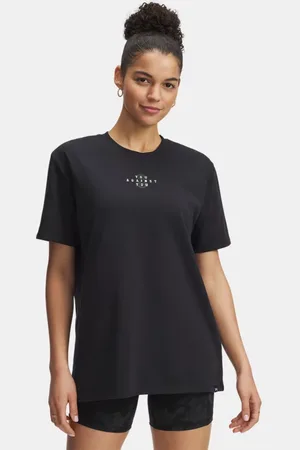 Under Armour Project Rock Campus T-Shirt für Damen / Weiß Clay / Hyper Grün L