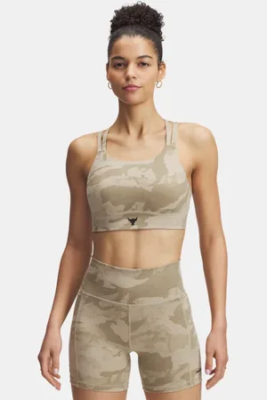Under Armour Project Rock Bralette für Damen City Khaki / Schwarz L