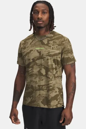 Under Armour Project Rock Iso-Chill Kurzarm-Oberteil für Herren Bayou / Hyper Grün 3XL