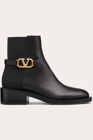 VALENTINO GARAVANI STIEFELETTEN VLOGO SIGNATURE AUS KALBSLEDER MIT 30 MM-ABSATZ Frau 35.5