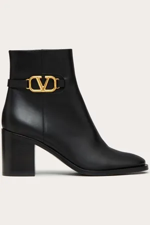 VALENTINO GARAVANI STIEFELETTEN VLOGO SIGNATURE AUS KALBSLEDER MIT 75 MM-ABSATZ Frau 35.5