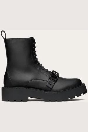 VALENTINO GARAVANI COMBAT BOOTS AUS KALBSLEDER MIT VLOGO SIGNATURE 45 MM Frau 35