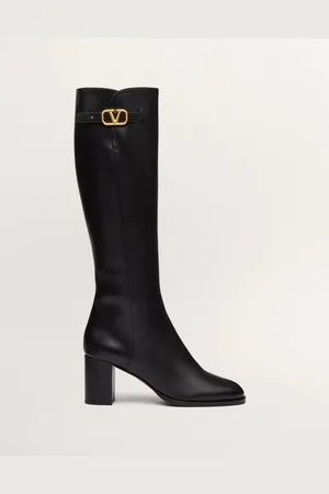 VALENTINO GARAVANI VLOGO SIGNATURE BOOTS AUS KALBSLEDER, 70 MM Frau 35.5