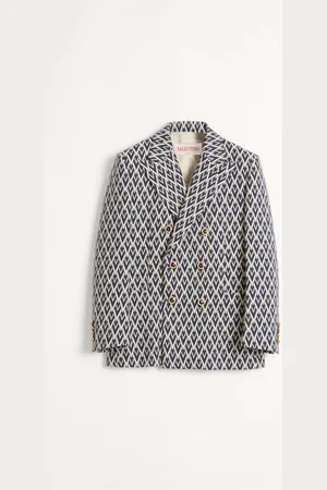 VALENTINO ZWEIREIHIGE WOLLJACKE MIT TOUTE LA V JACQUARDMUSTER Mann 44