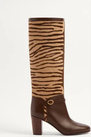 VALENTINO GARAVANI PATTIE STIEFEL AUS KALBSLEDER IN PONY-OPTIK 75 MM Frau 36.5