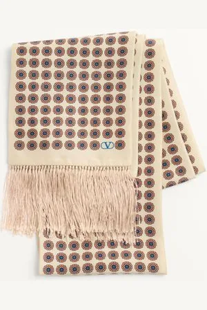 VALENTINO GARAVANI CHAMBER BANDEAU SCHAL AUS SEIDE MIT FRANSEN Mann UNI