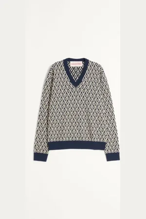 VALENTINO WOLLPULLOVER MIT TOUTE LA V JACQUARD-MUSTER Mann L