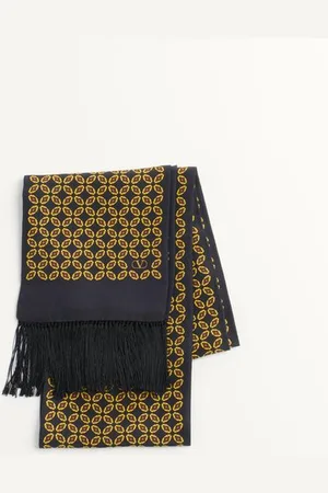 VALENTINO GARAVANI CHAMBER BANDEAU SCHAL AUS SEIDE MIT FRANSEN Mann UNI