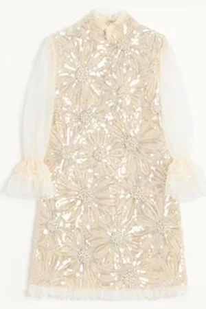 VALENTINO KURZES KLEID AUS BESTICKTEM ORGANZA Frau 42
