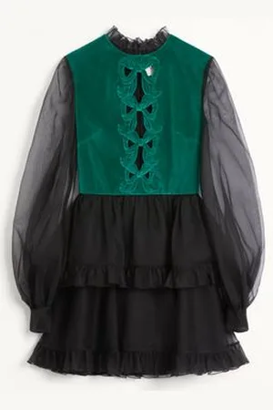VALENTINO KURZES KLEID AUS BESTICKTEM ORGANZA Frau 36