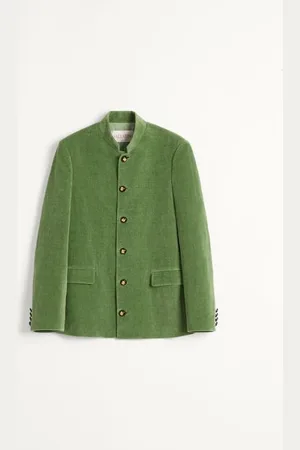 VALENTINO JACKE AUS BAUMWOLLSAMT UND AUSGEWASCHENEM LEINEN MIT STEHKRAGEN Mann 52