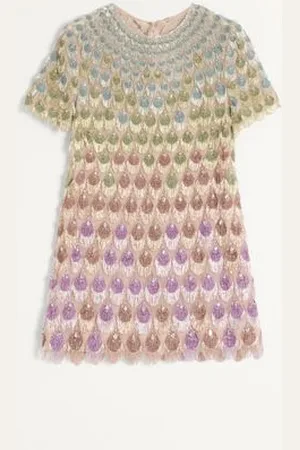 VALENTINO KURZES KLEID AUS BESTICKTEM ORGANZA Frau 36