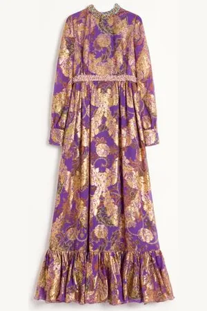 VALENTINO LANGES BESTICKTES KLEID AUS FIL COUPE