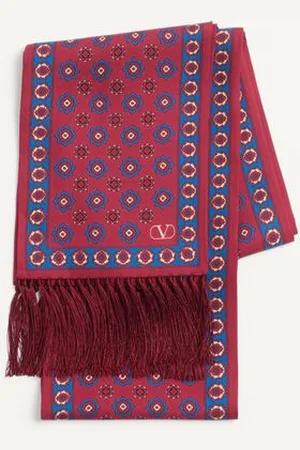 VALENTINO GARAVANI CHAMBER BANDEAU SCHAL AUS SEIDE MIT FRANSEN Mann UNI