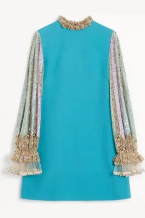 VALENTINO BESTICKTES KURZES CREPE COUTURE KLEID Frau 36