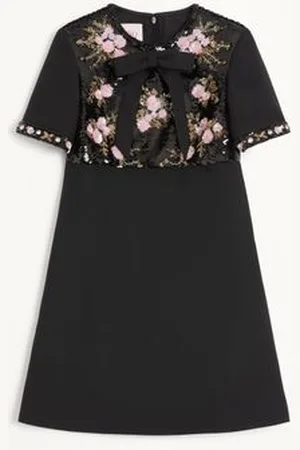 VALENTINO BESTICKTES KURZES CREPE COUTURE KLEID Frau 36