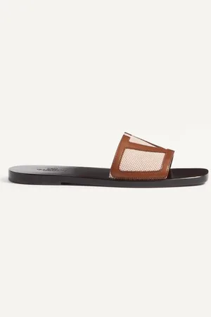 VALENTINO GARAVANI VIVA SUPERSTAR SLIDESANDALEN AUS CANVAS UND NAPPALEDER Mann 39