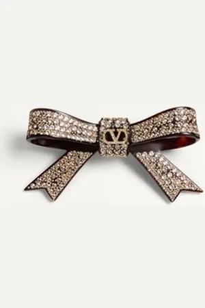 VALENTINO GARAVANI VLOGO SIGNATURE HAARSPANGE AUS KUNSTHARZ, METALL UND KRISTALLEN Frau UNI
