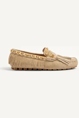 VALENTINO GARAVANI PLASTER CASTER DRIVER LOAFER AUS WILDLEDER MIT FRANSEN Frau 35