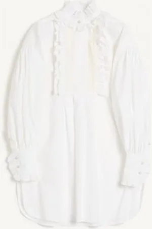 VALENTINO KURZES KLEID AUS BAUMWOLLE UND LEINEN Frau 36