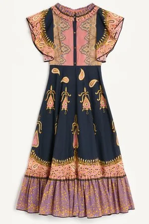 VALENTINO MIDIKLEID AUS MUSSOLA COTONE MIX STAMPE Frau 36