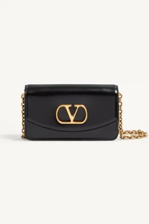 VALENTINO GARAVANI GARAVANI VAIN CLUTCH BAG AUS GLÄNZENDEM KALBSLEDER Frau UNI