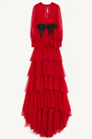 VALENTINO LANGES KLEID AUS CHIFFON Frau 36