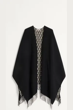 VALENTINO GARAVANI TOUTE LA V PONCHO AUS WOLLE, SEIDE UND KASCHMIR Frau UNI