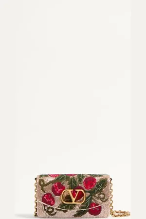 VALENTINO GARAVANI GARAVANI VAIN BESTICKTE SCHULTERCLUTCH MIT CHERRYFIC-MOTIV Frau UNI