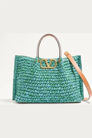 VALENTINO GARAVANI MITTELGROSSER SHOPPER AUS RAFFIA-CROCHET Frau UNI