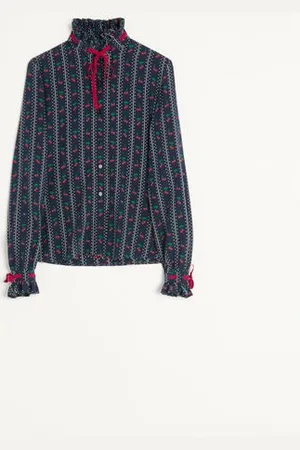 VALENTINO HEMD AUS CREPE DE CHINE MIT CHERRYFIC-PRINT Frau 36