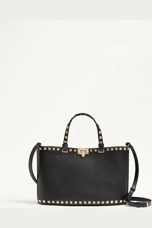 VALENTINO GARAVANI KLEINER GARAVANI ROCKSTUD SHOPPER AUS GENARBTEM KALBSLEDER Frau UNI