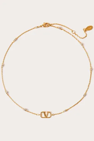 VALENTINO GARAVANI MINI VLOGO SIGNATURE METALLKETTE MIT SWAROVSKI®-KRISTALLEN Frau UNI