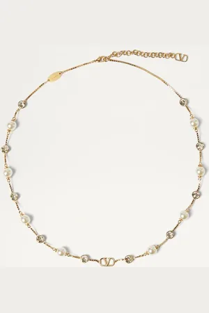 VALENTINO GARAVANI VLOGO SIGNATURE METALLHALSKETTE MIT PERLEN UND SWAROVSKI®-KRISTALLEN Frau UNI