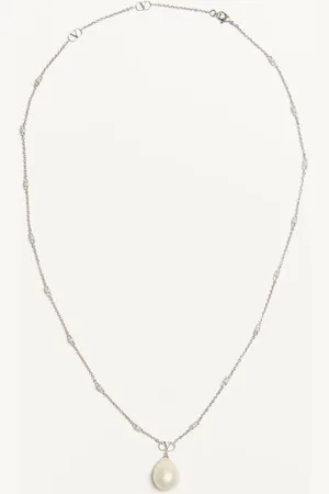 VALENTINO GARAVANI VLOGO SIGNATURE HALSKETTE AUS METALL, PERLEN UND SWAROVSKI® KRISTALLEN Mann UNI