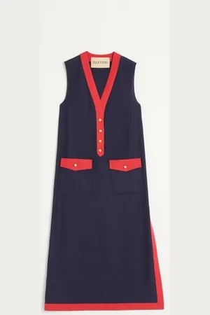 VALENTINO MIDIKLEID AUS VISKOSE UND LEINEN Frau 36