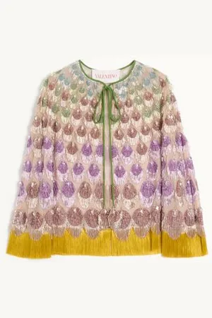 VALENTINO CAPE AUS BESTICKTEM ORGANZA Frau 36