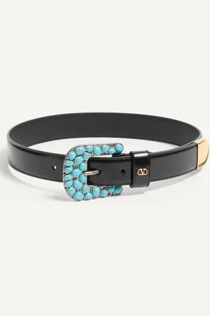 VALENTINO GARAVANI VLOGO SIGNATURE GÜRTEL AUS GEBÜRSTETEM KALBSLEDER, 30 MM Frau 070