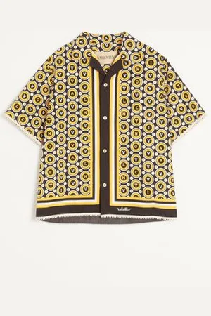 VALENTINO BOWLINGHEMD AUS BAUMWOLLPOPELINE MIT BULLES ROYALES PRINT Mann 44
