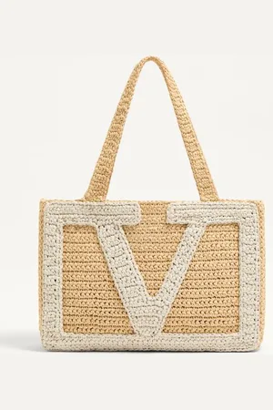 VALENTINO GARAVANI GARAVANI VIVA SUPERSTAR MITTELGROSSER SHOPPER AUS RAFFIA Frau UNI