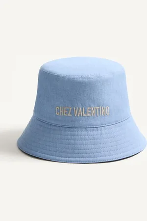 VALENTINO GARAVANI CHEZ BUCKET HAT AUS DENIM MIT STICKEREI Mann 57